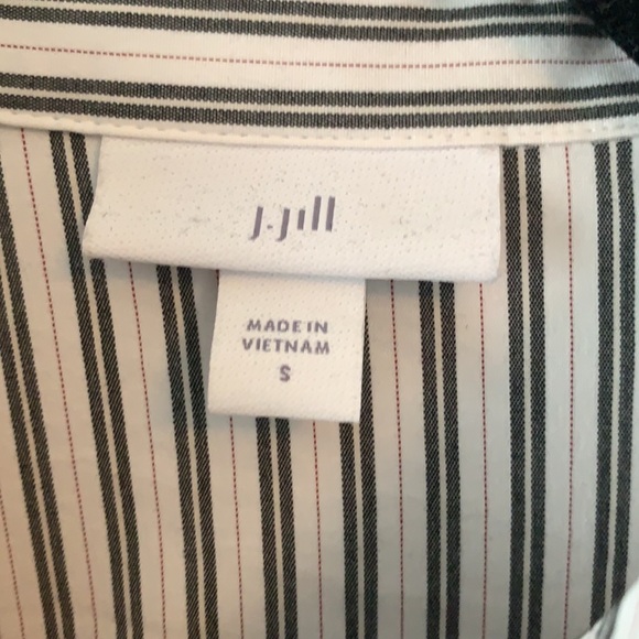 J Jill Blouse. White and black pinstripe, size S - Picture 2 of 3